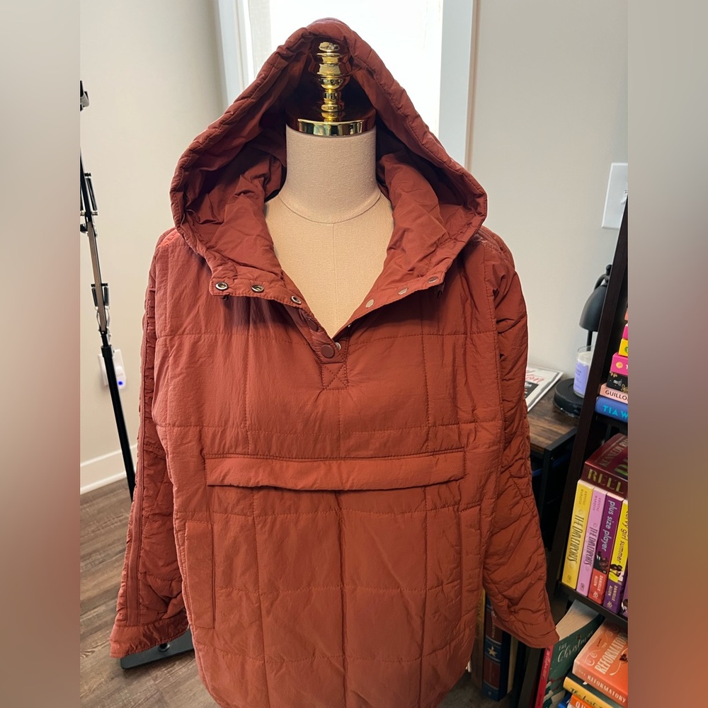 Women's Puffer Pullover Jacket - Rust Brown - image 5